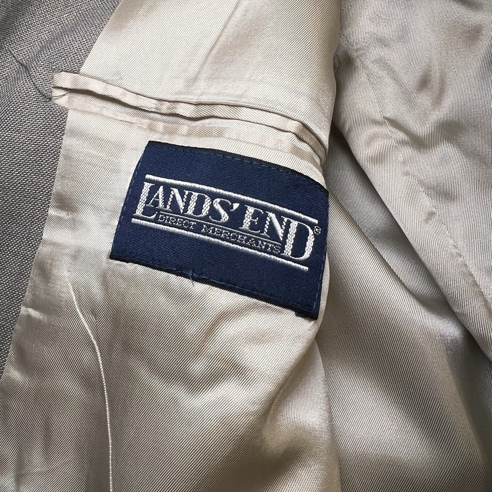 Land's End Men's Sport Coat Blazer Light Brown Sz 44 Regular Wool Blend Pockets - Picture 5 of 7